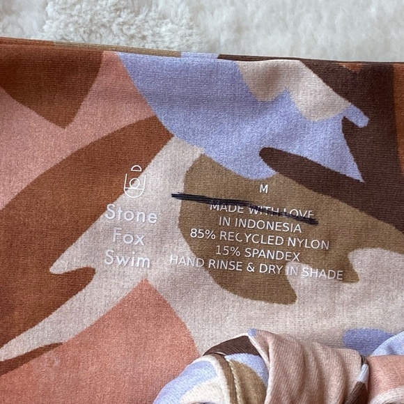 New! Stone Fox Swim Lele knotted bandeau top pastel petal 19662 - Picture 11 of 12